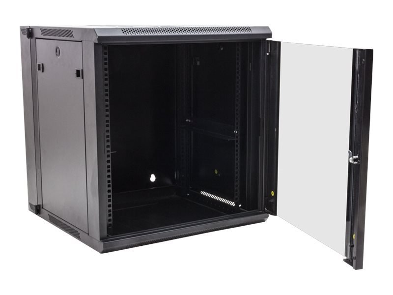 Innovation First Wall Mount 12U Single Section Swing Out Rack W/ Glass Door