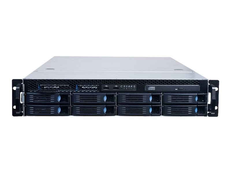 Chenbro Chassis, RM23608M3-R650L 2U RM/8x3.5" Bays/12G MiniSAS Backplane/Rear Window/ACBEL 650W RPS