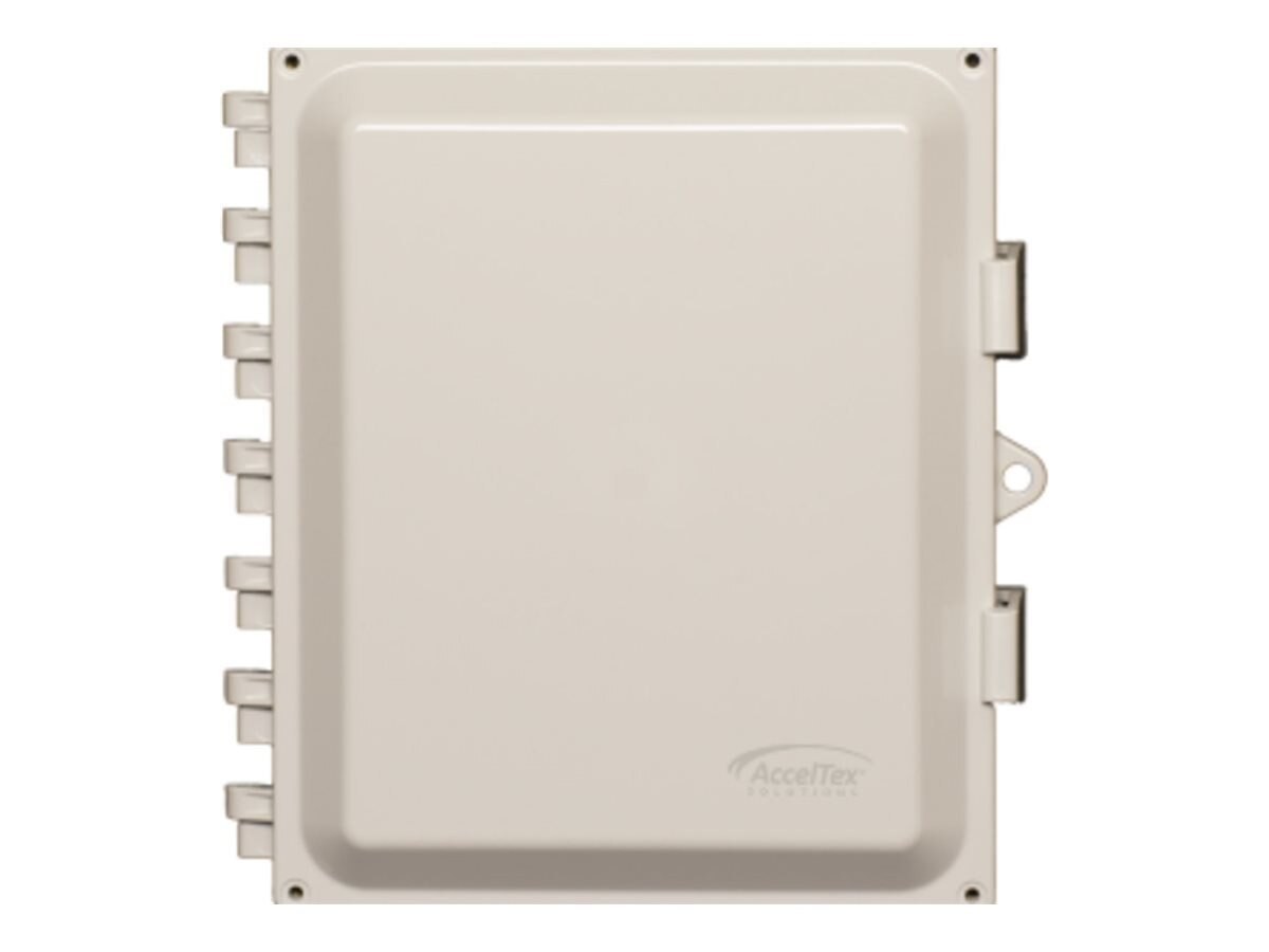 AccelTex Solutions AccelTex 12X10X6 Nema 4 Enclosure With Solid Door, Latch Locks And Universal Back Plate