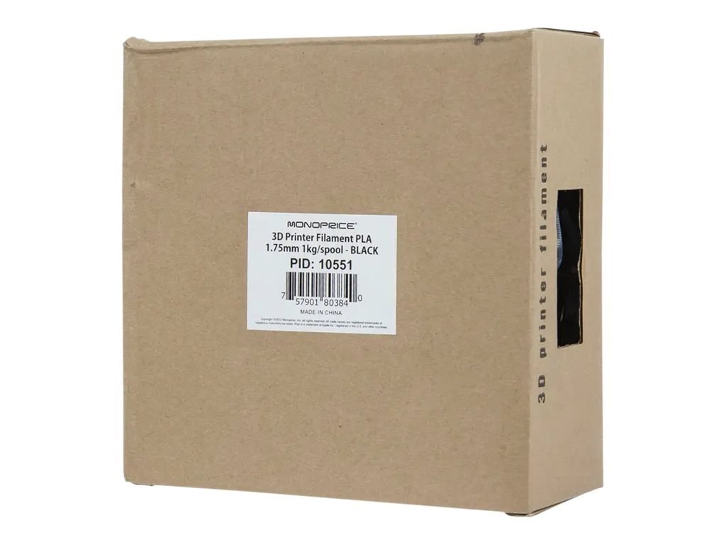 Monoprice 1.75MM Black 1KG Filament Pla Spool