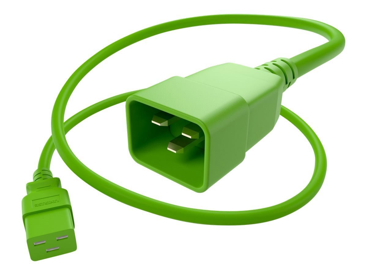 Unc Group Unc 12Awg 20A 250V C19 To C20 STJ Power Cord, Green, 10FT