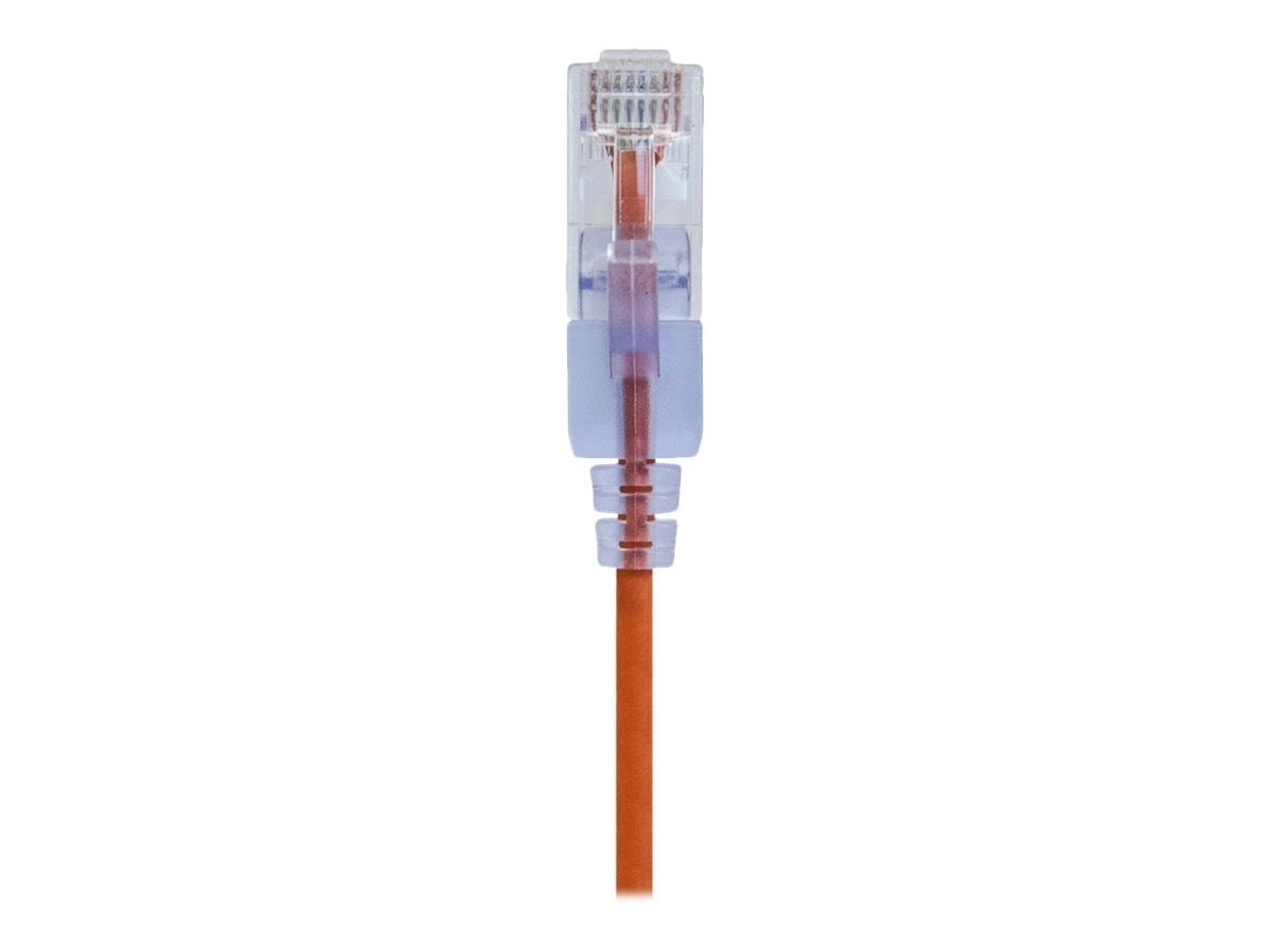 Monoprice SlimRun Cat6A 30Awg 550Mhz Utp Pure Bare Copper Wire 10G Patch Cable, Orange, 7FT, 10-Pack