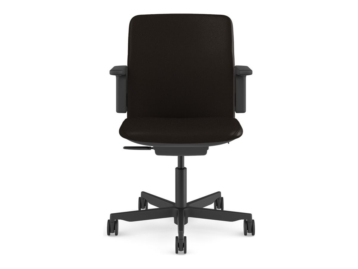 Humanscale Path Task Chair W/ Adjustable Duron Arms, Black Frame, Corvara Java/Cocoa Textile