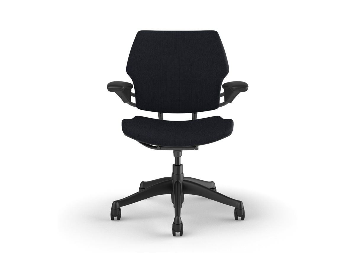 Humanscale Freedom Task Chair W/ Standard Duron Arms, Graphite, Corde 4 Navy Textile
