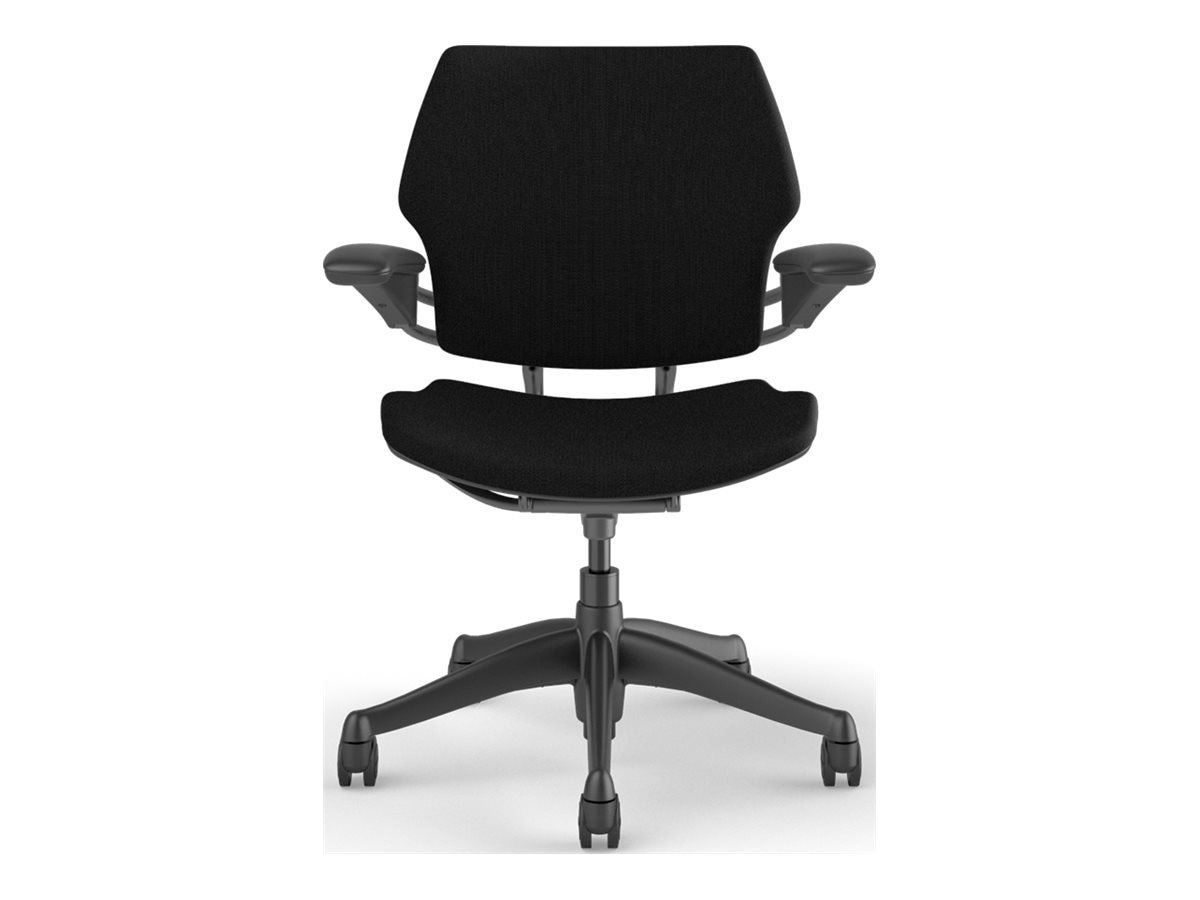 Humanscale Freedom Task Chair W/ Standard Duron Arms, Graphite, Corde 4 Black Textile