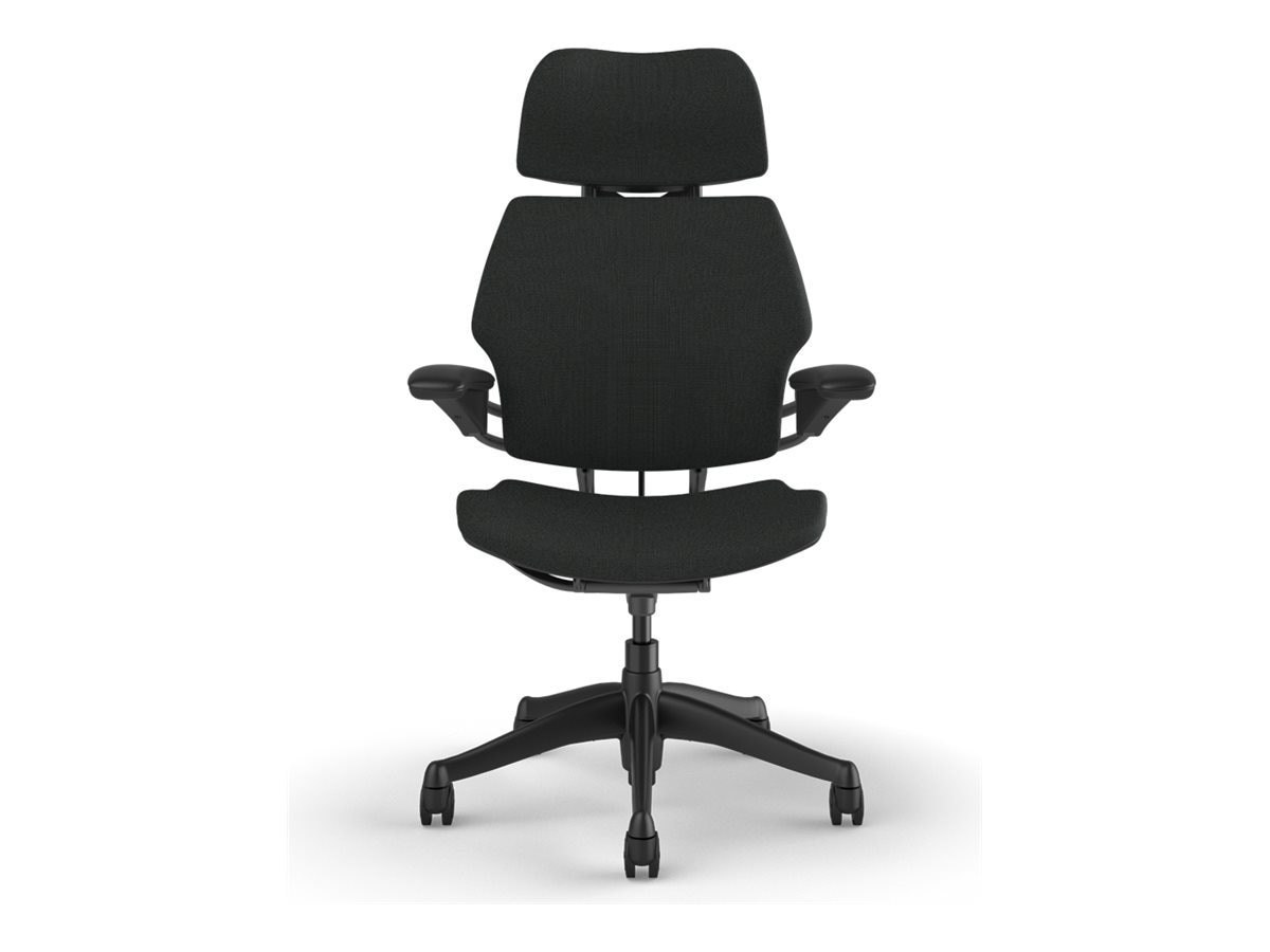 Humanscale Freedom Task Chair W/ Headrest, Standard Duron Arms, Graphite Frame, Graphite Corde 4 Textile