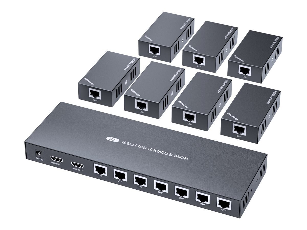 Bytecc 50M 1080P Hdmi Utp Extender 1X8 Splitter With Edid