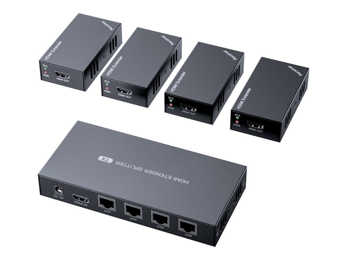 Bytecc 50M 1080P Hdmi Utp Extender 1X4 Splitter With Edid