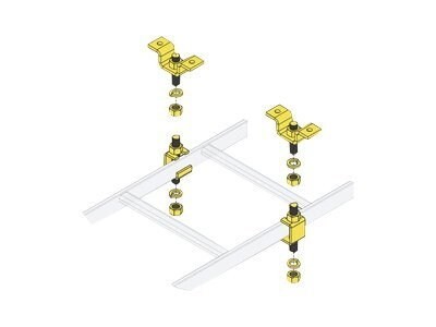 L-Com Cable Ladder Ceiling Kit, 5/8", Steel, Black