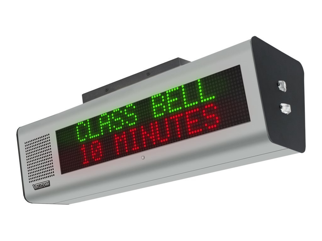 Valcom VL522-F Sync-App Double-Sided Ip Speaker-with-Text & Flashers, 20" Wide - Metallic