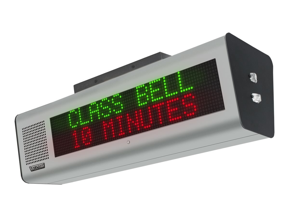 Valcom VL522-F Double-Sided Ip Speaker-with-Text & Flashers, 20" Wide - Metallic