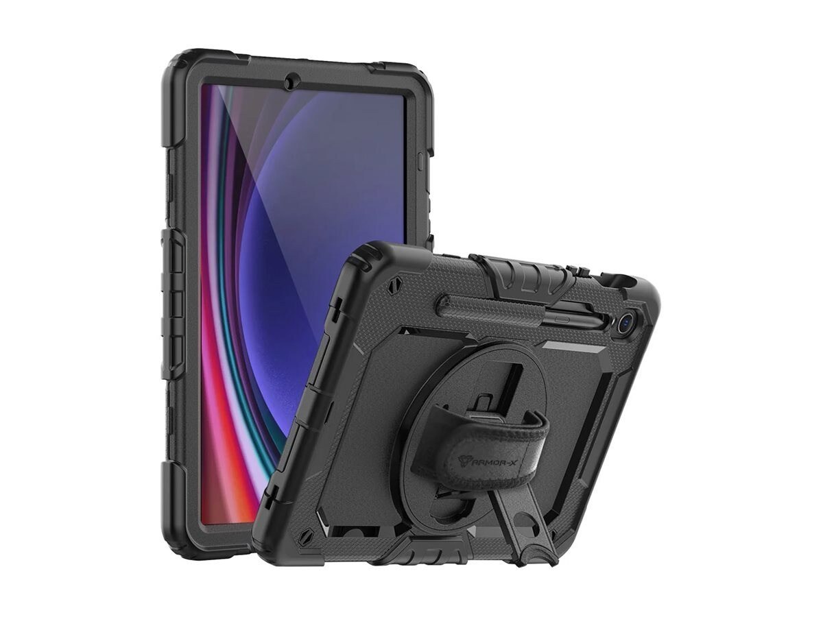 Armor-X Rainproof Rigged Case W/ Hand Strap And Kick-Stand For Samsung Galaxy Tab S9 SM-X710, X716