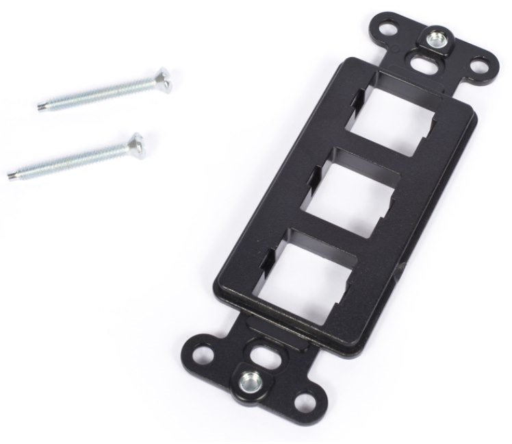 M108 Flush Mounted Modular Mounting Frame, three port, black