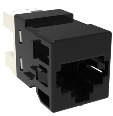 M-Series Modular Jack, RJ45, Cat6 Unshielded, Black
