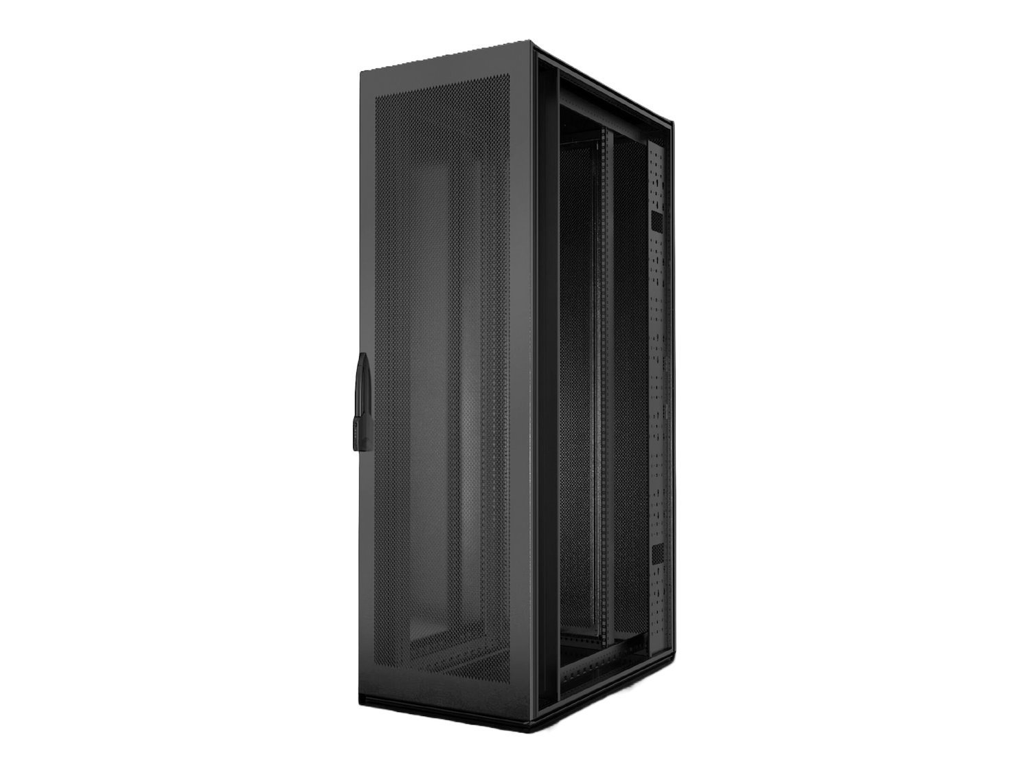 Rittal It Cabinet, 47U, 19" Z-Rails, Perforated Doors, Split Rear, 86.8X31.5X47.4 Black