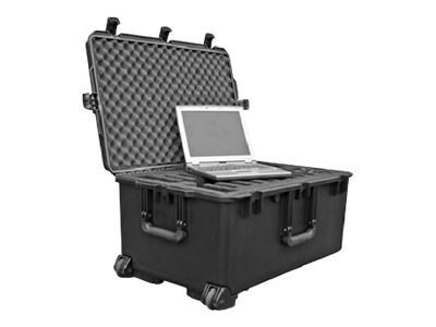 Deployable Systems Pelican Case - 6 Laptops - Black, Airtight, Ext. Handle, Custom Foam