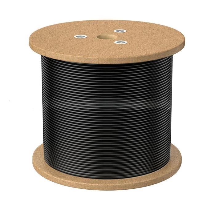 8Ware 350M Cat6a Utp Lan Network Cable Roll 24Awg Pve Hdpe 7.4MM Uv Stabilised Jacket Wooden Reel Outdoor Black