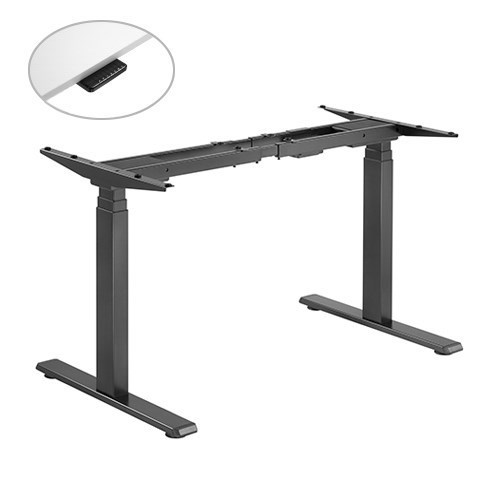 Brateck Contemporary 3-Stage Dual-Motor Sit-Stand Desk (Standard) 1000~1700X650X620~1280MM - Black (LS)