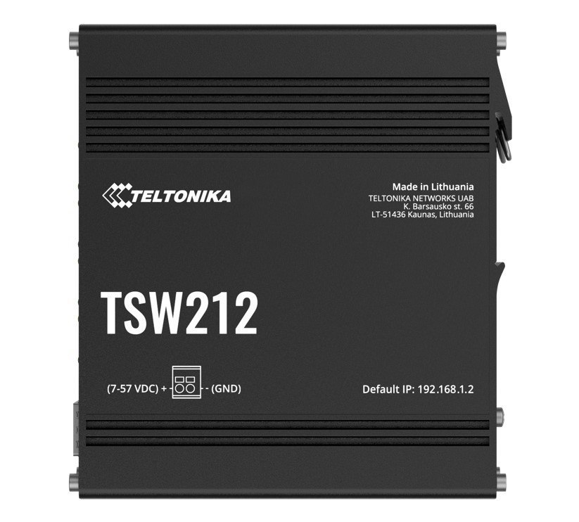 Teltonika TSW212 Managed Ethernet Switch, L2 With Additional L3 Features, Supports Profinet, 8 X Gigabit Ethernet Ports, 2 X SFP Ports, Psu Excluded