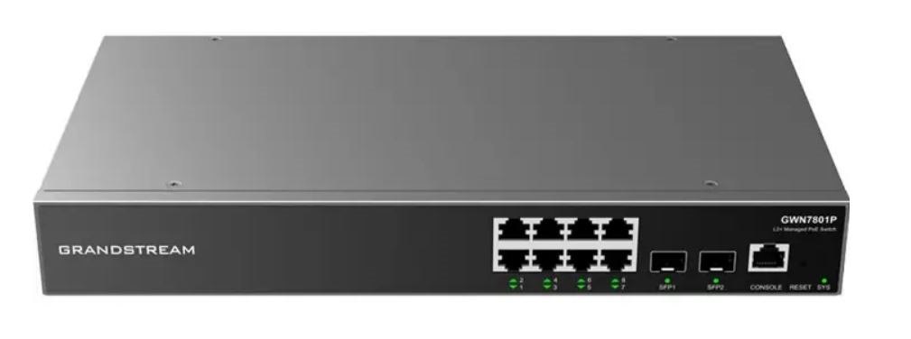 Grandstream *LS* Grandstream Ipg-Gwn7811 Layer 3 Network Switch With 8 RJ45 Gigabit Ethernet Ports For Copper Plus Two 10 Gigabit SFP+ Ports For Fiber