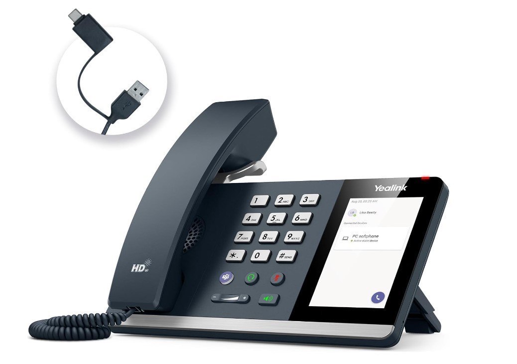 Yealink MP45 Usb Teams Phone Desk Corded Phones For Work, Certified BY Microsoft Teams Skype For Business System, Powered BY Computer Via Usb-A/C