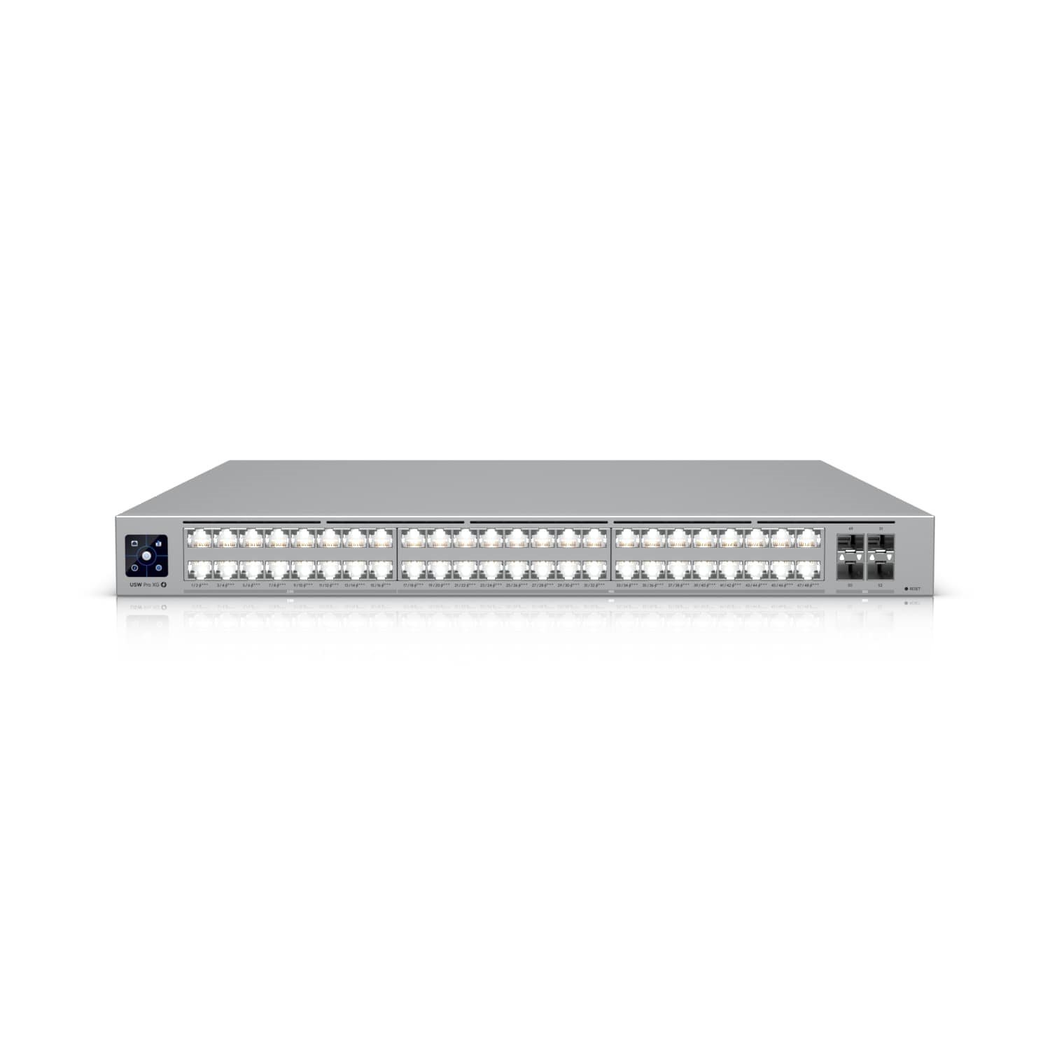Ubiquiti Pro XG 48 PoE, Professional-Grade, 48-Port Layer 3 Etherlighting, PoE+++ Switch, (32) 10 GbE, (16) 2.5 GbE PoE, (4) 25G SFP28 Ports