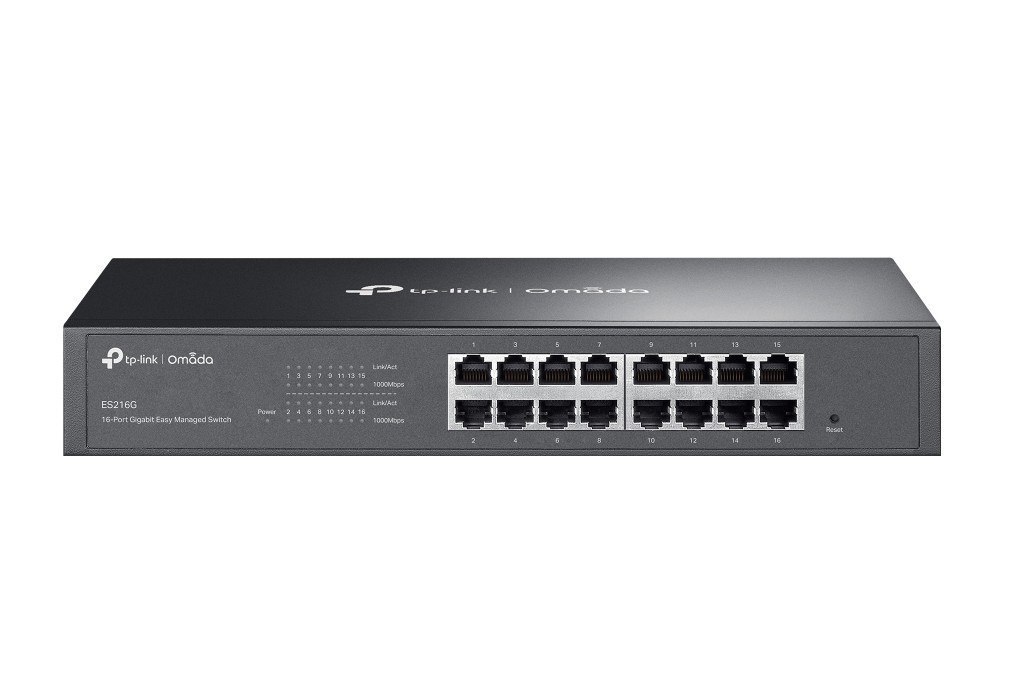 TP-Link Es216g Omada 16-Port Gigabit Easy Managed Switch, Flow Control, Loopback Detection, Port Isolation, Port Mirroring, Lag, Vlan, Igmp Snooping,