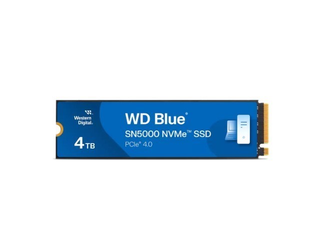 SanDisk Western Digital WD Blue SN5000 NVMe™ 4TB SSD 2.5' M.2 2280, 5,500MB/s R 5,000MB/s W, 690K Iops R / 900K Iops W, PCIe Gen4 X4, 5-Y Warranty