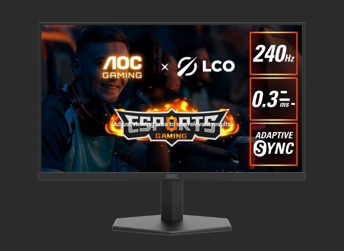 Aoc27' Ips FHD, 240Hz, HDR10, 1H1DP, Adaptive Sync,Low Input lag,Gaming mode,Dial Point,Shadow Control,Low Blue Mode, Gaming Monitor