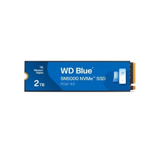 SanDisk Western Digital WD Blue SN5000 NVMe™ 2TB SSD M.2 2280, 5,150MB/s R 4,850MB/s W, 650K Iops R / 770K Iops W, PCIe Gen4 X4, 5-Y Warranty