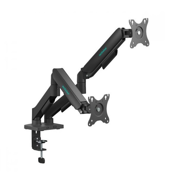 Mbeat® Activiva Ergolife Dual-Screen Gas Spring Monitor Arm Allows You To Smoothly Adjust The Height, Angle, And Tilt Of Both Screens With Minimal