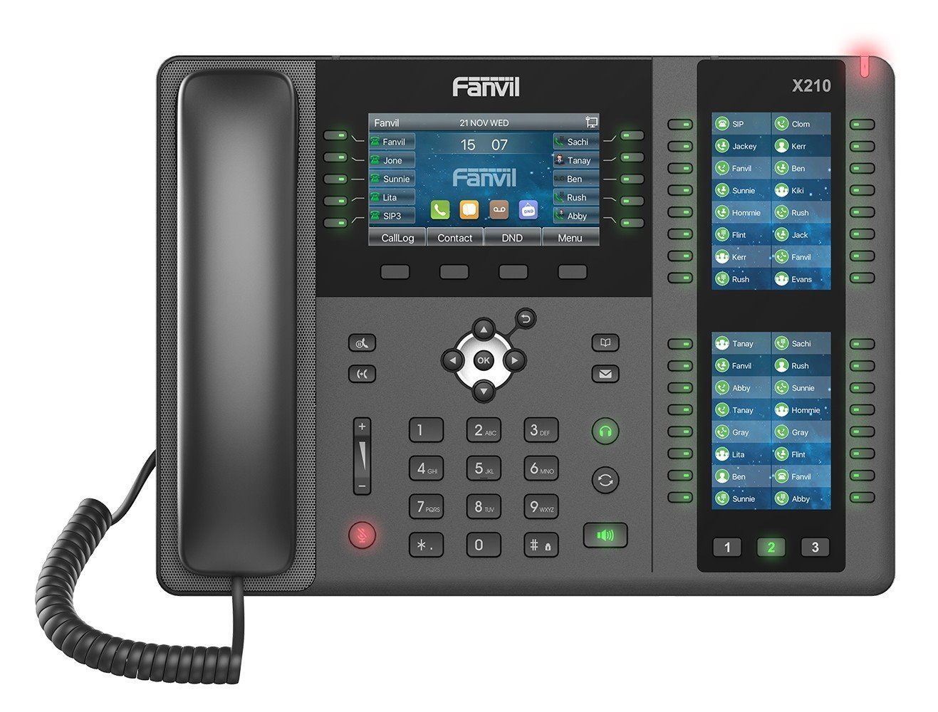 Fanvil X210 Enterprise Ip Phone Qty/CTN: 10 PCS, 4.3' (Video) Colour Screen, 20 Lines, 106 X DSS Buttons, Dual Gigabit Nic, Bluetooth, *SBC Ready