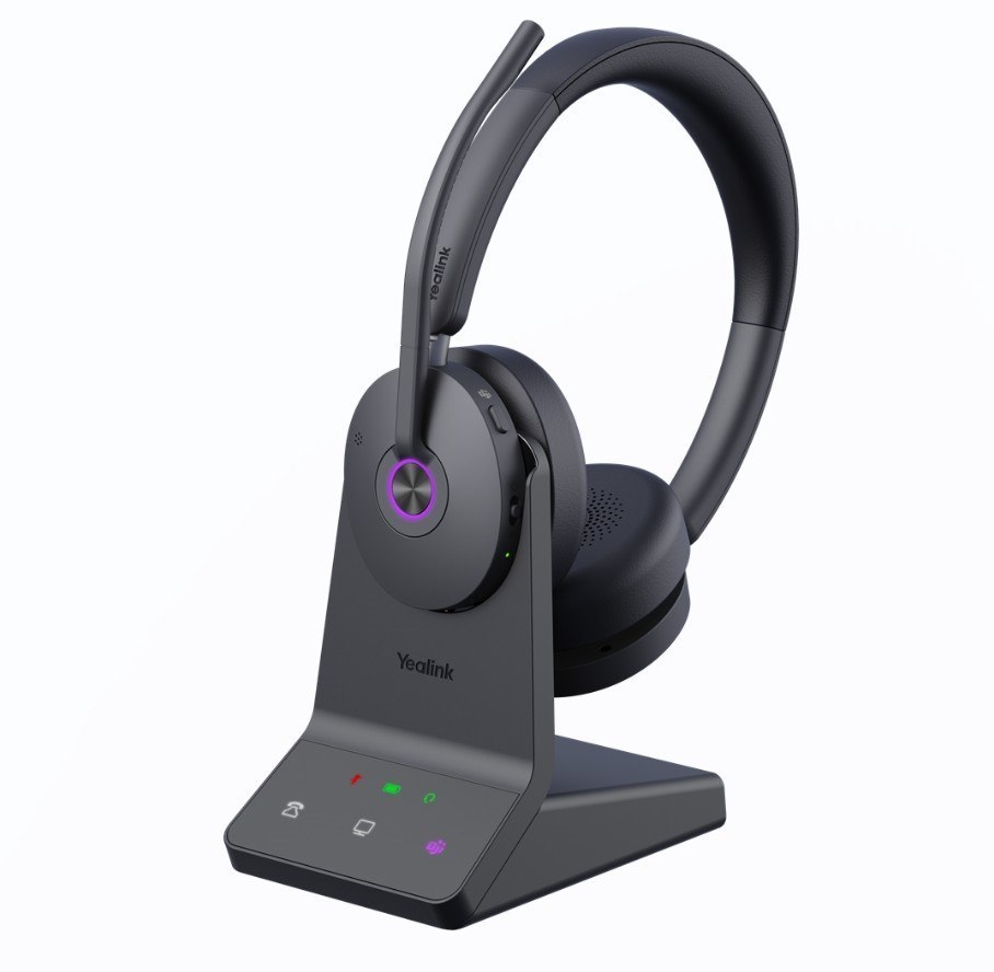 Yealink WH68 Dual Teams Dect & Bluetooth Hybrid Wireless Technology, 4-Mic Hybrid Anc, 4-Mic Noise Cancellation, All-Day-Wearing Comfort