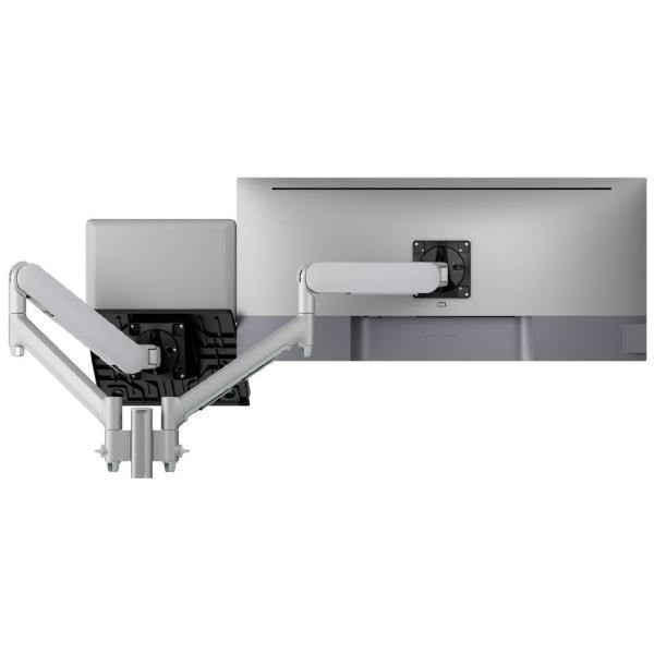 Atdec Awms-2-Nd13 Laptop-Monitor Combo Mount On 135MM Post. Max Load: 8KG, Heavy Duty F-Clamp Desk Fixing, Vesa Up To 100X100. Silver