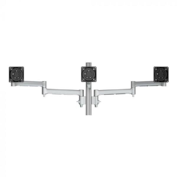 Atdec Awms-3-13714 Triple Monitor Arms + 400MM Post / 12KG (26.5LB) Flat Screens, 10KG (22LB) Curved Screens + Bolt-Through Desk Fixing, Silver