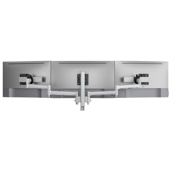 Atdec Awms-3-137S4 Triple Monitor Arms With Sliders On 400MM Post. Grommet Clamp Desk Fixing, Vesa Up To 100X100, Silver