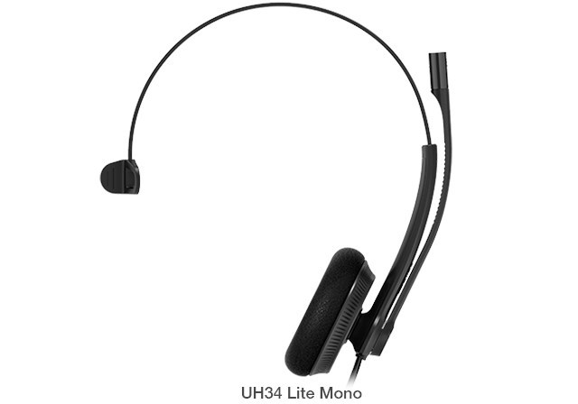 Yealink (Uh34 Lite Mono Teams) Microsoft Certified Teams Usb Wired Headset, Mono, Usb-A, Noise-Canceling Mic & Foam Ear Cushion