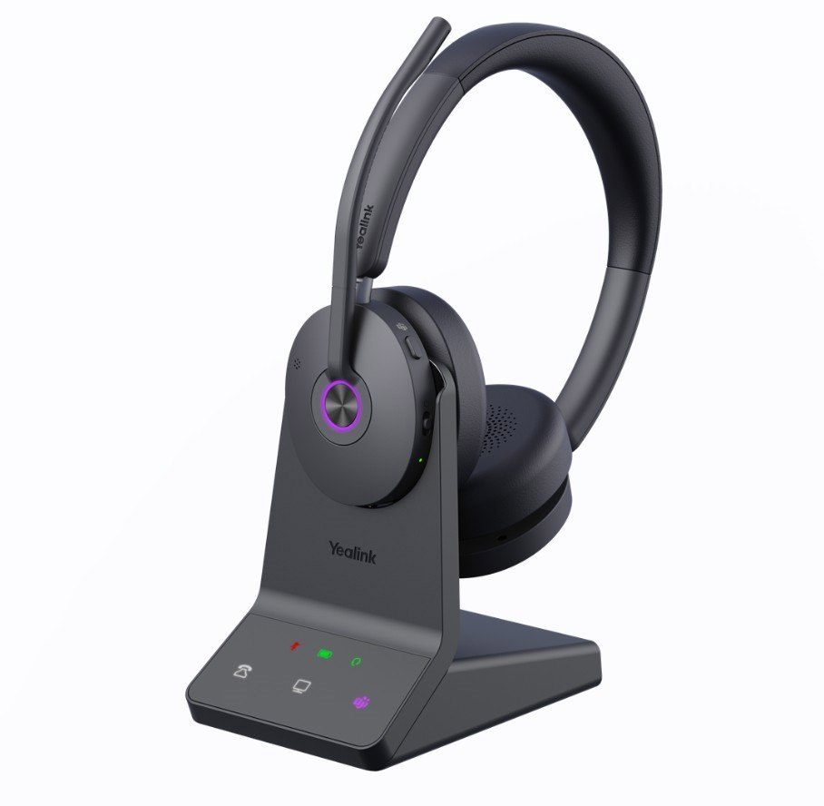 Yealink (WH68-MS) MS Teams Certified Dect & Bluetooth, Dual, 4-Mic Noise Cancellation, Hybrid Anc & All-Day-Wearing Comfort