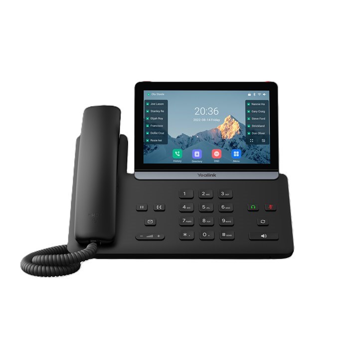 Yealink Sip-T87w Ip Phone, 7' Touchscreen, 16 Sip Accounts, HD Voice, Bluetooth 5.0, Wi-Fi 6, Dual Usb, PoE, Linux 6.1, Wall Mountable