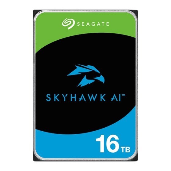 Seagate 16TB 3.5' SkyHawk Ai Surveillance, Sata 6Gb/s, CMR, Max. DTR 285/272MB, HDD, 512MB Cache, 7200RPM, 5Years Warranty