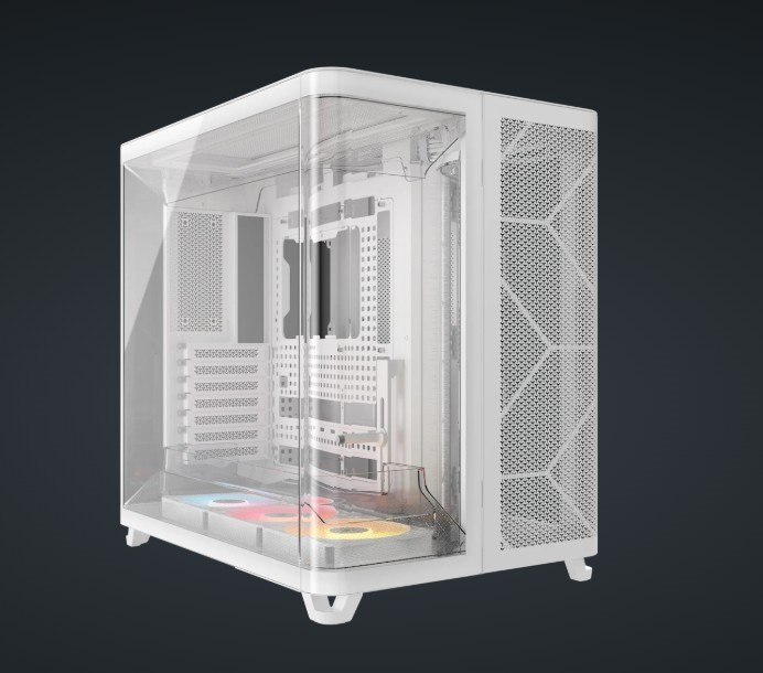 Corsair Air 5400 RS-R Argb Mid-Tower Atx Case - White, Triple-Chamber, 360MM Rad Support, Glass Panels, Usb-C, Atx/E-Atx, 2X SSD, 1X HDD