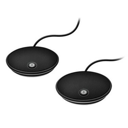 Logitech Group Expansion Microphones, 2× Mics Included, Plug‑and‑Play, Superior Audio,