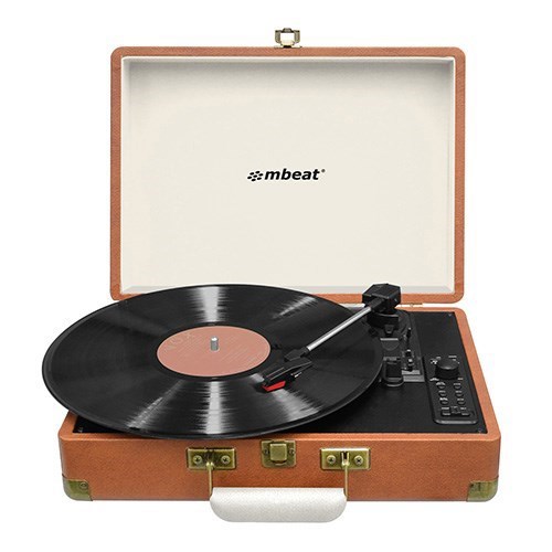 mBeat (LS) Mbeat® Woodstock Retro Turntable Recorder With Bluetooth & Usb Direct Recording - Built-In Dual Speakers, Aux-In-Out, Bluetooth Speaker Function