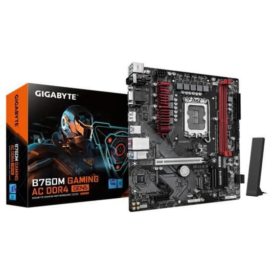 Gigabyte B760M Gaming Ac DDR4 Gen5, Intel B760, Lga1700 12TH–14TH Gen, DDR4 64GB, PCIe 5.0 X16, Wi-Fi Ac, 2.5GbE, M.2 PCIe 4.0