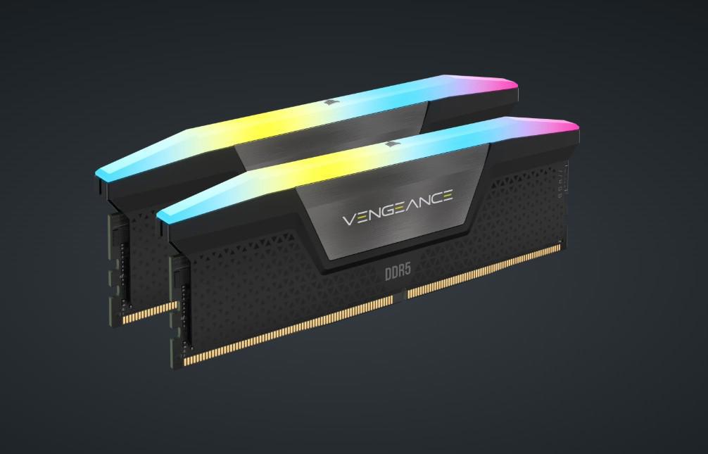 Corsair Vengeance RGB 64GB (2x32GB) DDR5 Dram 6000MT/s CL38 Memory Kit — Black