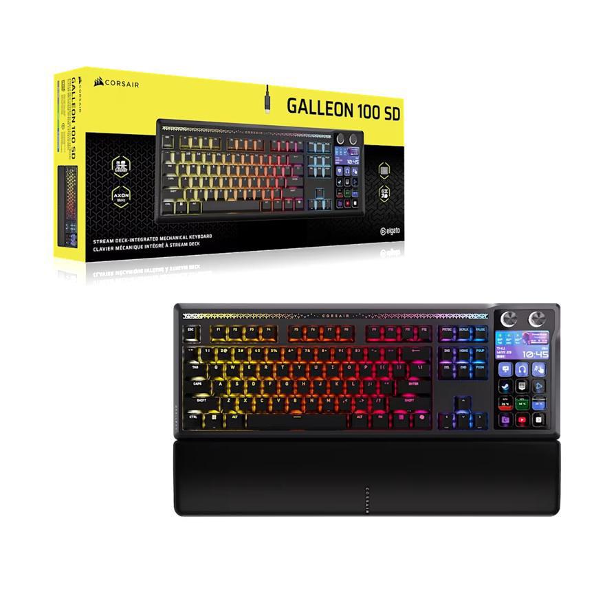 Corsair Galleon 100 SD Stream Deck-Integrated Full-Size Wired Mechanical Gaming Keyboard - Black