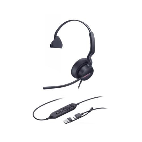 Yealink Uh46 Mono C/A, Premium Single-Ear Usb Headset, Lightweight, 3-Microphone Array, Acoustic Shield 3.0