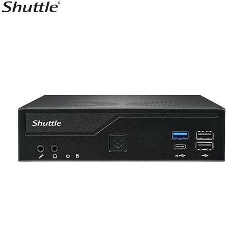 Shuttle DH610 V2 Slim Mini PC 1L Barebone - Intel 14400T, 16GB DDR5, 512GB NVMe SSD, 2.5' HDD/SSD Bay, 2xLAN (1G & 2.5G), 2xRS232, Hdmi, 2xDP, 120W