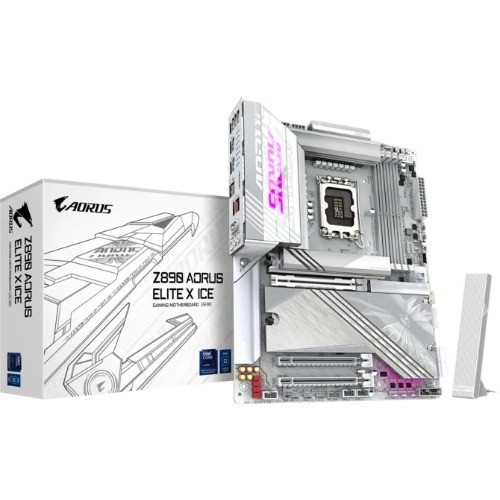 Gigabyte Z890 Aorus Elite X Ice MB Intel Lga 1851 Atx Motherboard, 4X DDR5 ~256GB, 3X Pci-E X16, 4X M.2, 4X Sata, 5X Usb 3.2, 1X Usb-C, 4X Usb 2.0