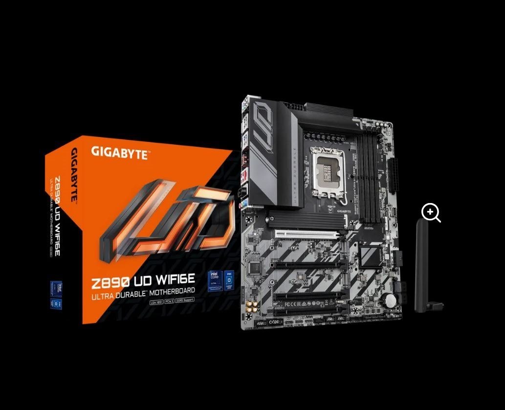 Gigabyte Z890 Ud Wifi6e Intel Lga 1851 Atx Motherboard, 4X DDR5 ~256GB, 4X Pci-E X16, 3X M.2, 4X Sata, 5X Usb 3.2, 1X Usb-C, 4X Usb 2.0